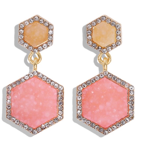 GeoSparkle Dangly Earrings - Pastel - Picture 6 of 7